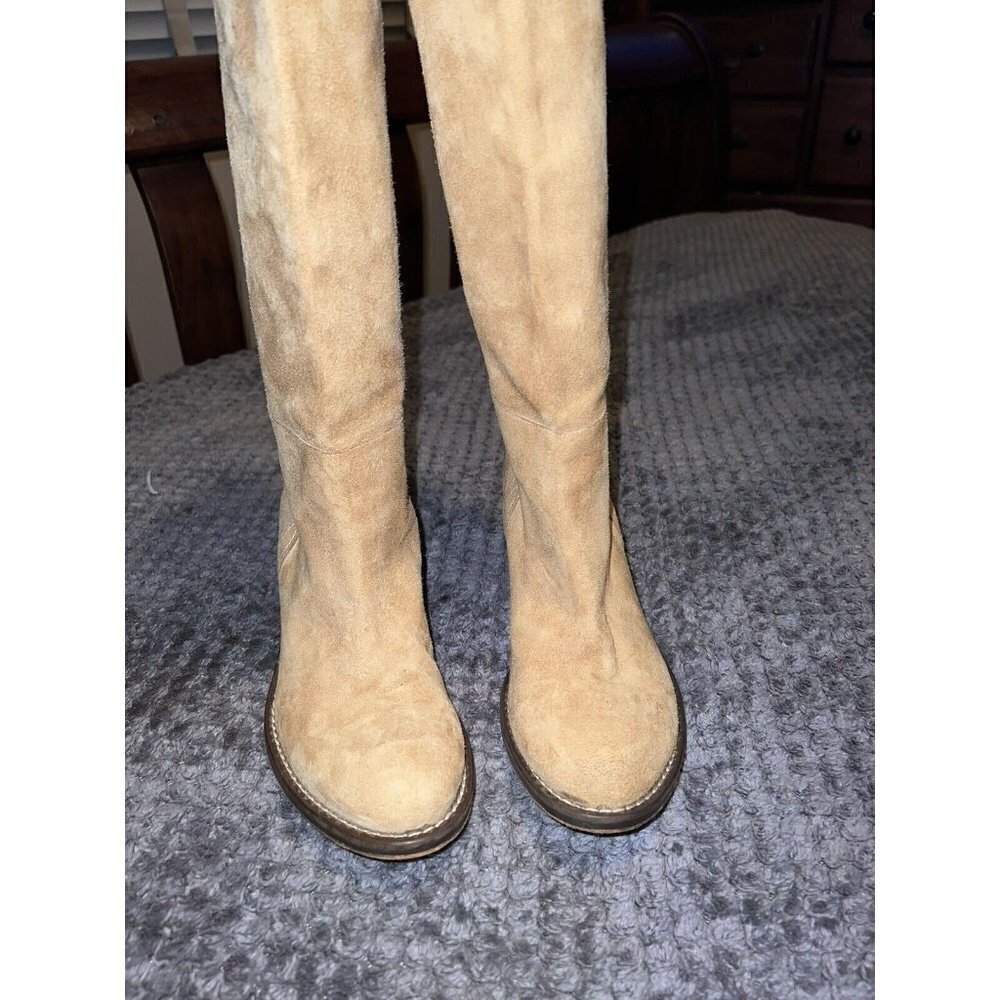 FORNARINA Suede Honey Cowgirl Style High Heel Boots Md in Italy Sz 36 - Picture 3 of 16